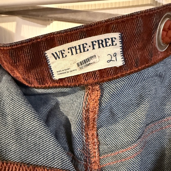 We The Free Brown Flocked Moxie Women Jeans - Picture 8 of 9